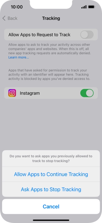If you turn off the function, press the required setting.