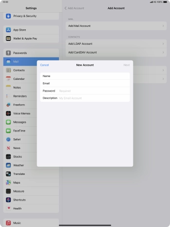 Press Password and key in the password for your email account. Press Password and key in the password for your email account.