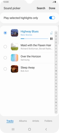 Once you've found a ring tone you like, press Done.