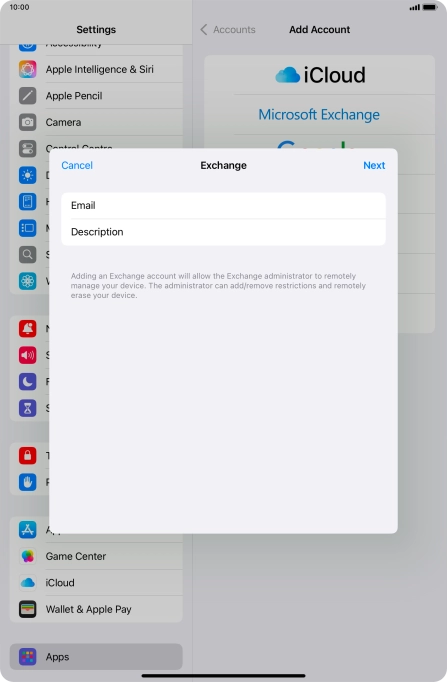 Press Description and key in the required name.