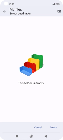 To create a new folder, press the new folder icon and follow the instructions on the screen to create a new folder.