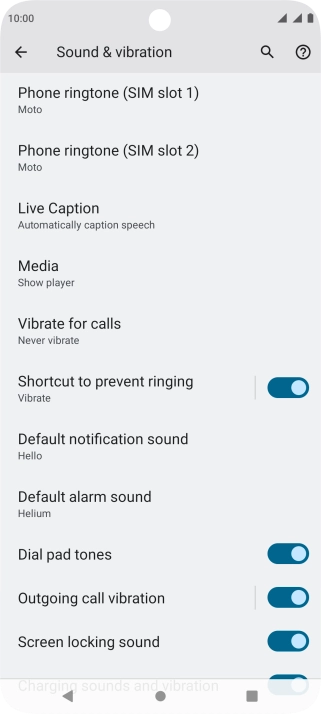 Press Phone ringtone (‹SIM› slot).