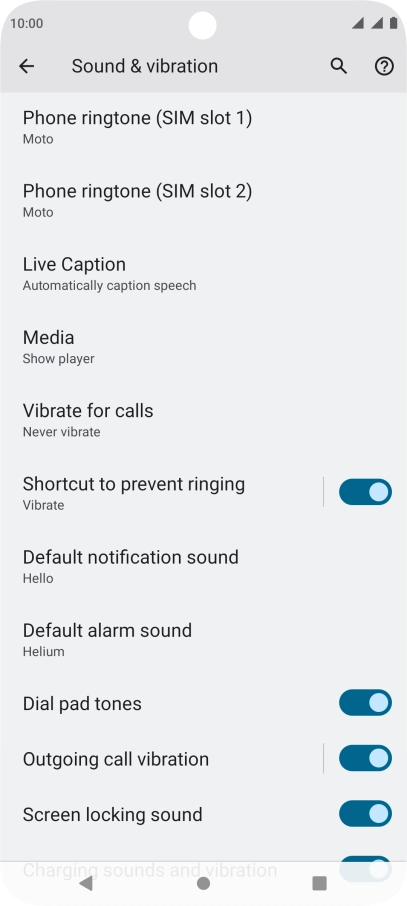 Press Phone ringtone (‹SIM› slot).