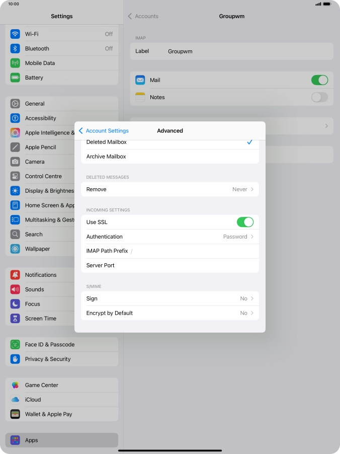 Press Authentication.