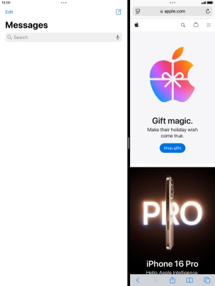 The applications are now displayed on a split screen.