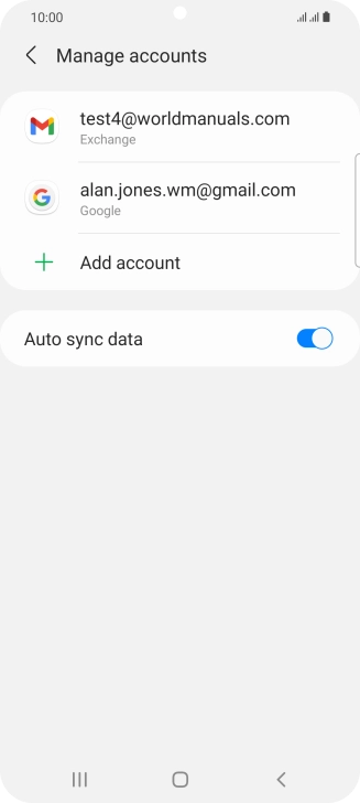 Press the required email account.