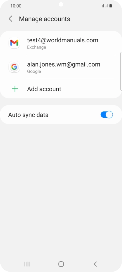 Press the required email account.