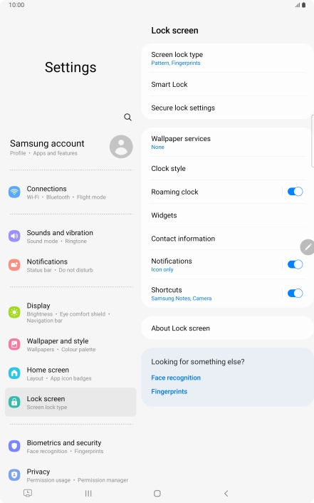 Press Screen lock type and key in the additional lock code you created earlier.