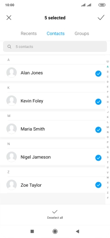 Press the confirm icon.