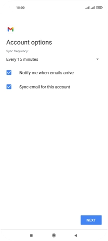 If this screen is displayed, you email account has been recognised and set up automatically. Follow the instructions on the screen to key in more information and finish setting up your phone. If this screen is displayed, you email account has been recognised and set up automatically. Follow the instructions on the screen to key in more information and finish setting up your phone.