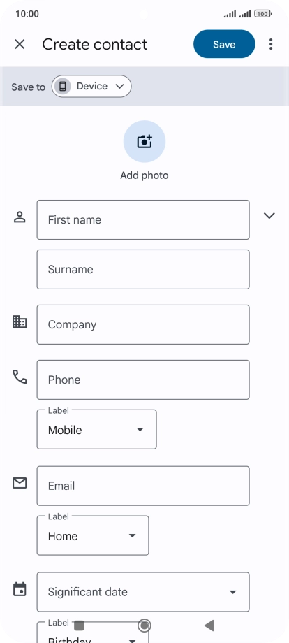 Press First name and key in the required first name.