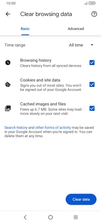 Press the fields next to the required data types. Press the fields next to the required data types.