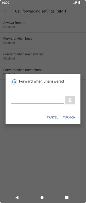 Key in +447836121121 and press TURN ON. Key in +447836121121 and press TURN ON.
