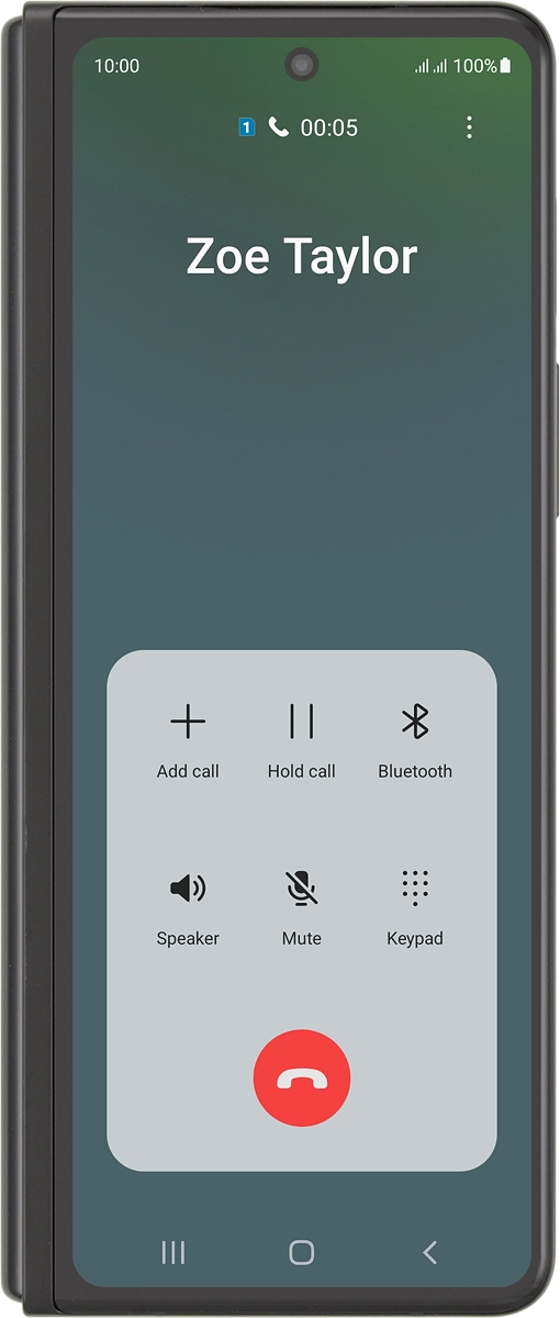 Press the end call icon.