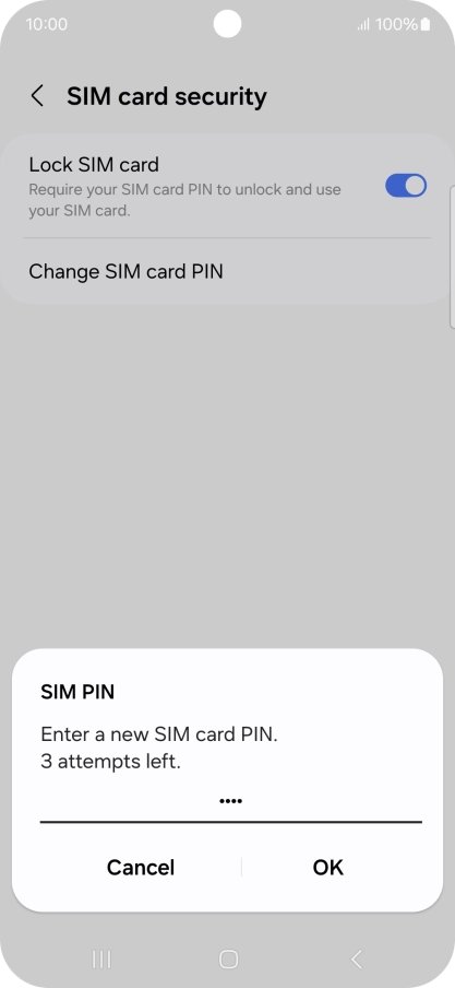 Key in a new four-digit PIN and press OK. Key in a new four-digit PIN and press OK.