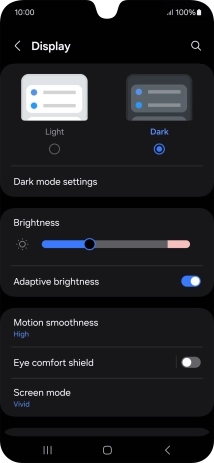 Press Dark mode settings. Press Dark mode settings.