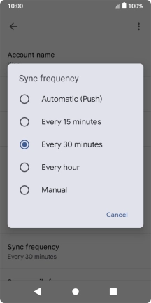 Press the required setting.