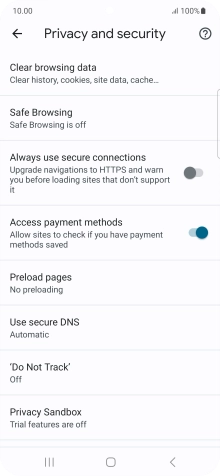 Press Clear browsing data. Press Clear browsing data.