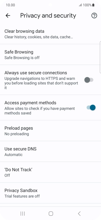Press Clear browsing data. Press Clear browsing data.