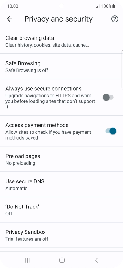 Press Clear browsing data. Press Clear browsing data.