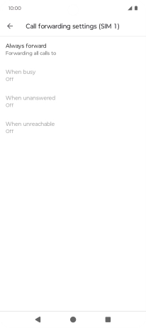 Press the required divert type.