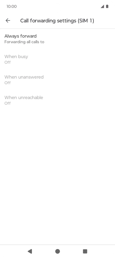 Press the required divert type.