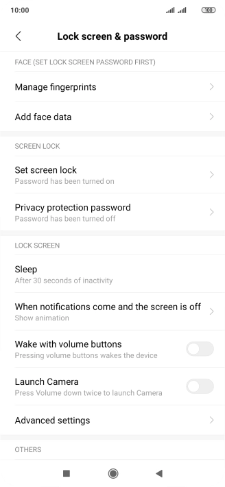 Press Set screen lock.