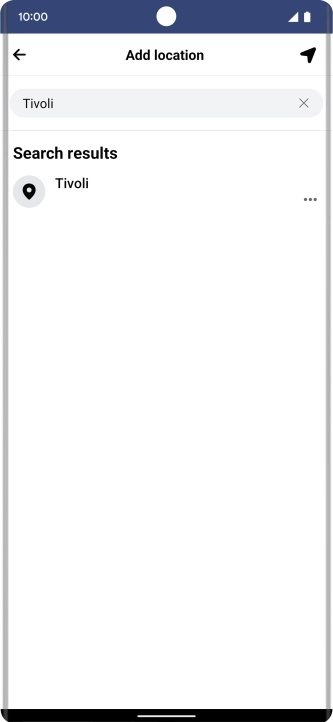 Press the required location.