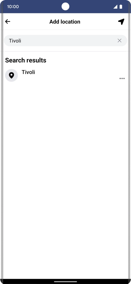 Press the required location.