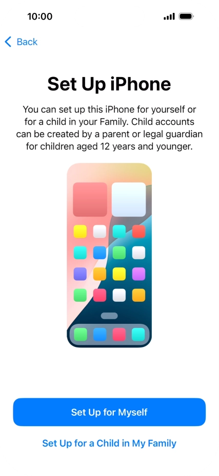 Press Set Up for Myself. Press Set Up for Myself.