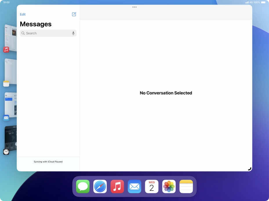 To open a non-visible running application, press the menu icon. To open a non-visible running application, press the menu icon.