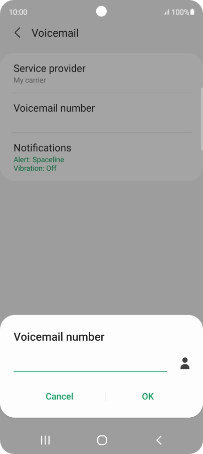 Key in +447836121121 and press OK.