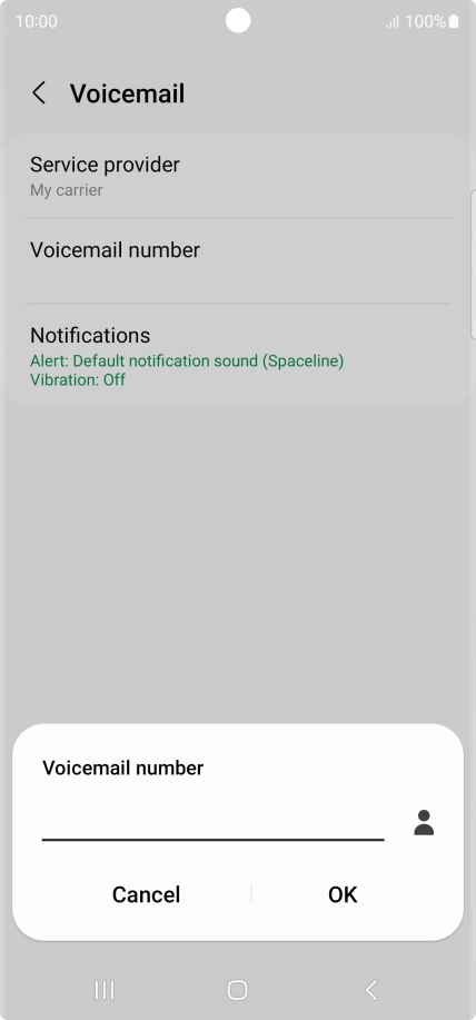 Key in +447836121121 and press OK. Key in +447836121121 and press OK.