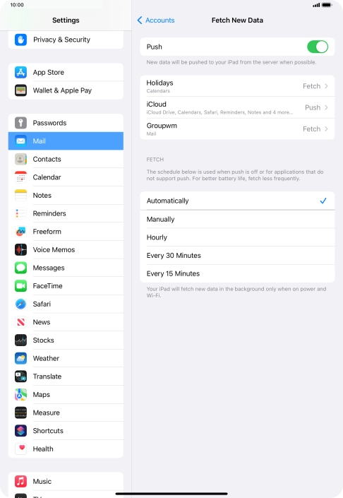 Press the indicator next to 