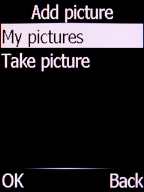 Select My pictures and press the Left selection key.