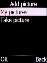 Select My pictures and press the Left selection key.