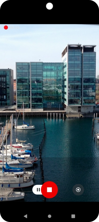 Press the stop icon to stop recording.