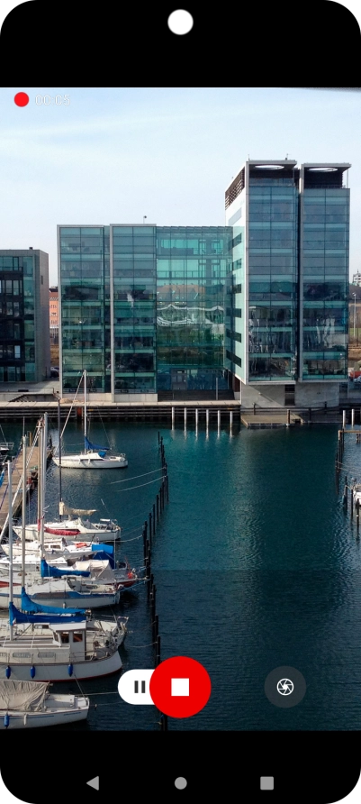 Press the stop icon to stop recording.