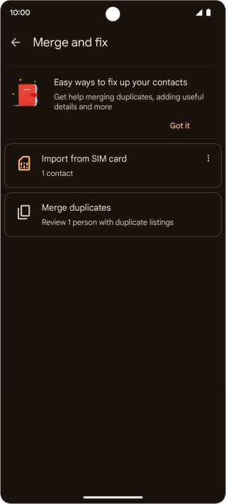 Press Merge duplicates.