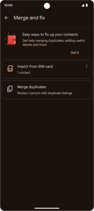 Press Merge duplicates.