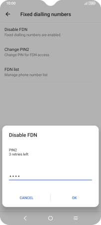 Key in your PIN2 and press OK. The default PIN2 is 1111. Key in your PIN2 and press OK. The default PIN2 is 1111.