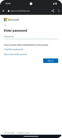 Press Password and key in the password for your email account.