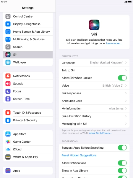 Press the indicator next to 