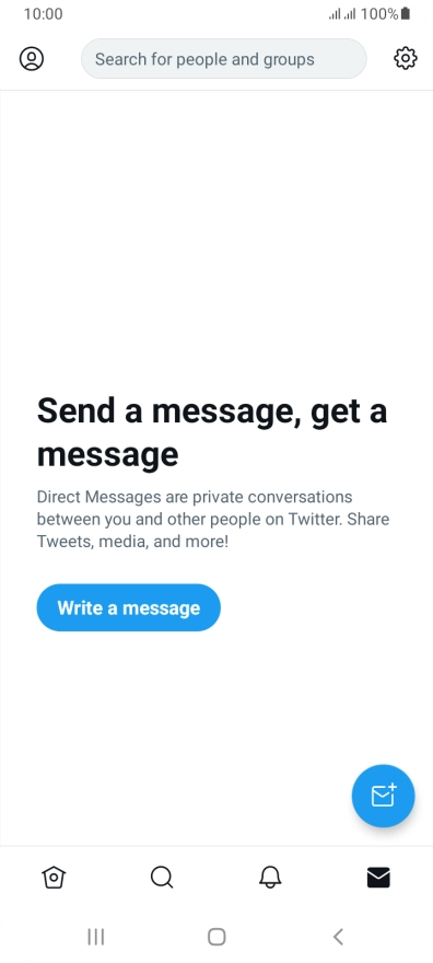 Press the new message icon. Press the new message icon.