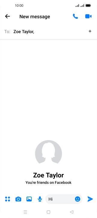 Write the required message and press the send icon.