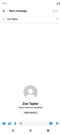 Write the required message and press the send icon.