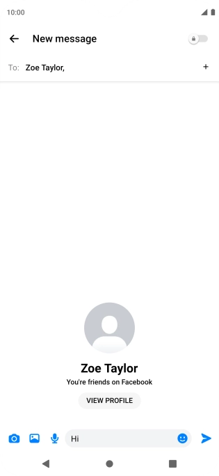 Write the required message and press the send icon.