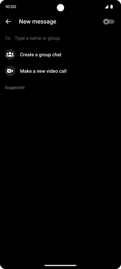 Press the search field.