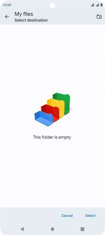 To create a new folder, press the new folder icon and follow the instructions on the screen to create a new folder.