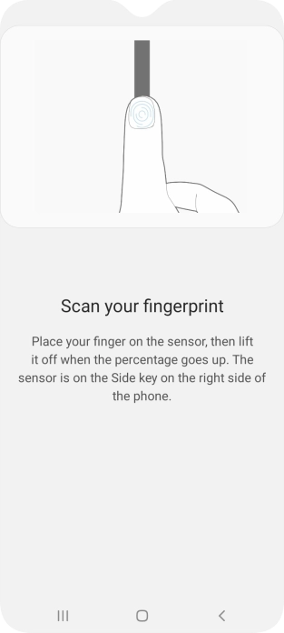 Follow the instructions on the screen to create the phone lock code using your fingerprint.